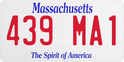 MA license plate 439MA1