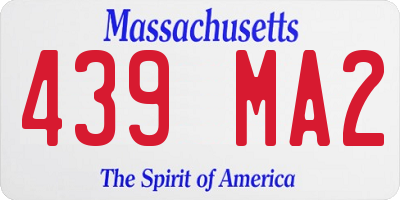 MA license plate 439MA2