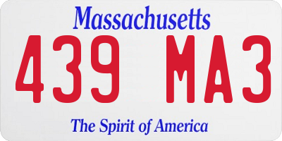 MA license plate 439MA3