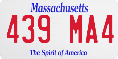 MA license plate 439MA4