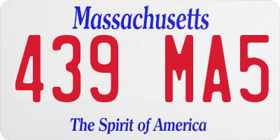 MA license plate 439MA5