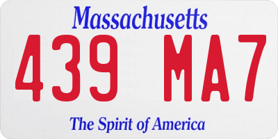 MA license plate 439MA7