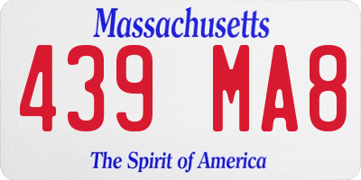 MA license plate 439MA8