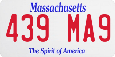 MA license plate 439MA9