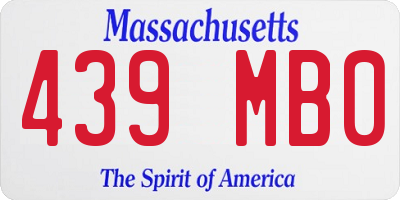 MA license plate 439MB0