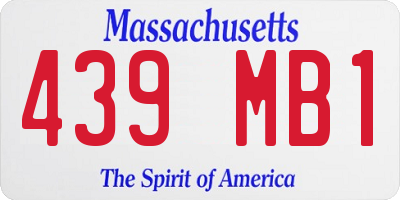MA license plate 439MB1