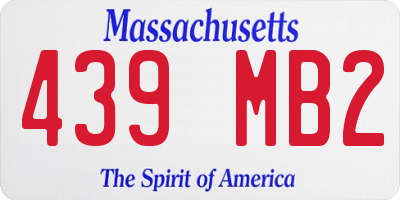 MA license plate 439MB2