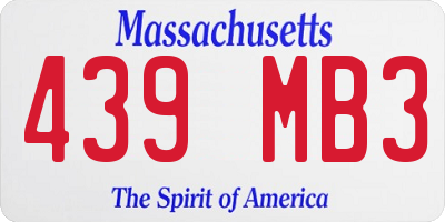MA license plate 439MB3