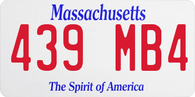 MA license plate 439MB4