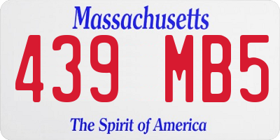MA license plate 439MB5