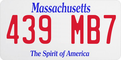 MA license plate 439MB7
