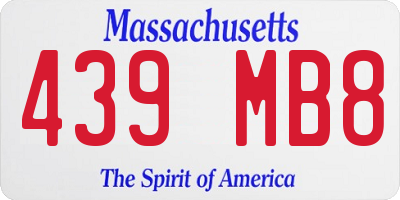 MA license plate 439MB8