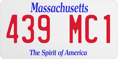 MA license plate 439MC1