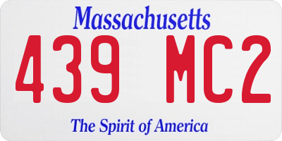 MA license plate 439MC2