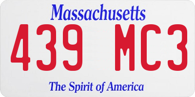MA license plate 439MC3