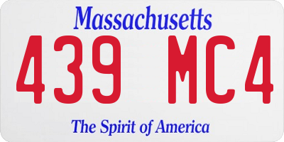 MA license plate 439MC4