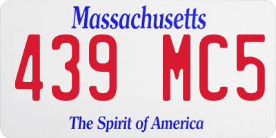 MA license plate 439MC5