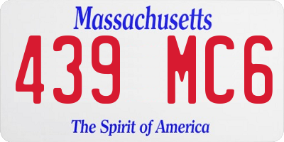 MA license plate 439MC6