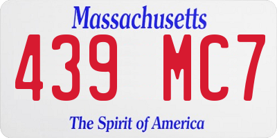 MA license plate 439MC7