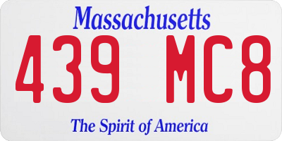 MA license plate 439MC8