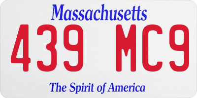 MA license plate 439MC9