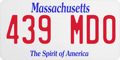 MA license plate 439MD0