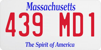 MA license plate 439MD1