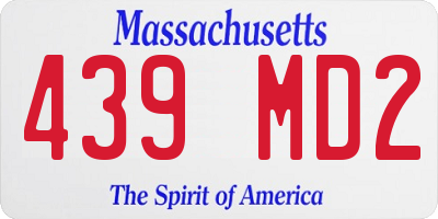 MA license plate 439MD2