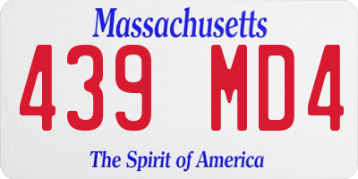 MA license plate 439MD4