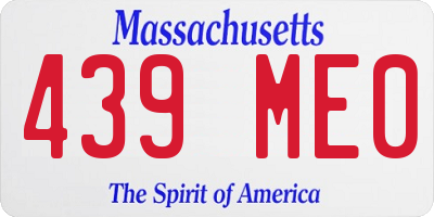 MA license plate 439ME0