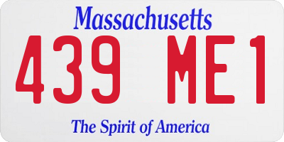 MA license plate 439ME1