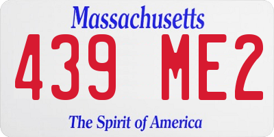 MA license plate 439ME2