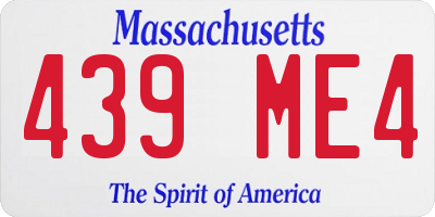 MA license plate 439ME4