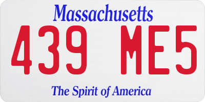 MA license plate 439ME5