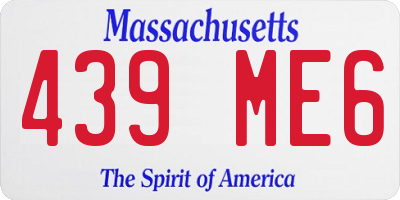 MA license plate 439ME6