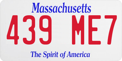MA license plate 439ME7