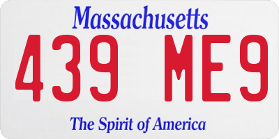 MA license plate 439ME9