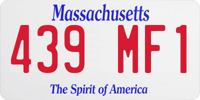 MA license plate 439MF1
