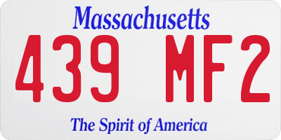 MA license plate 439MF2