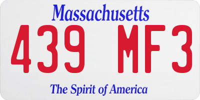 MA license plate 439MF3