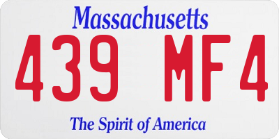 MA license plate 439MF4