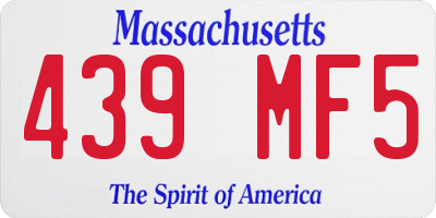 MA license plate 439MF5