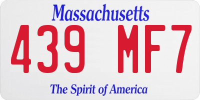 MA license plate 439MF7