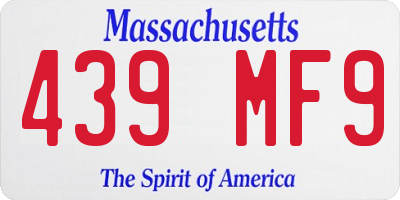 MA license plate 439MF9