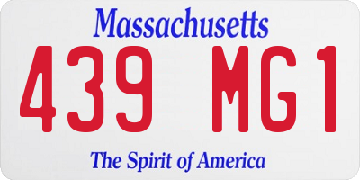 MA license plate 439MG1
