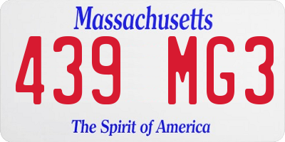 MA license plate 439MG3