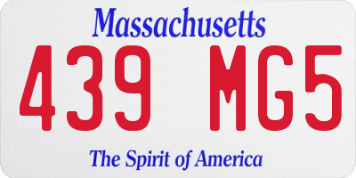 MA license plate 439MG5