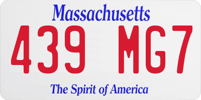 MA license plate 439MG7