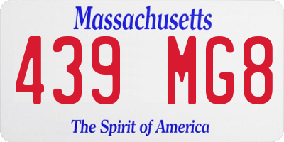 MA license plate 439MG8