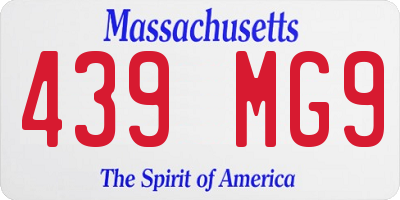 MA license plate 439MG9